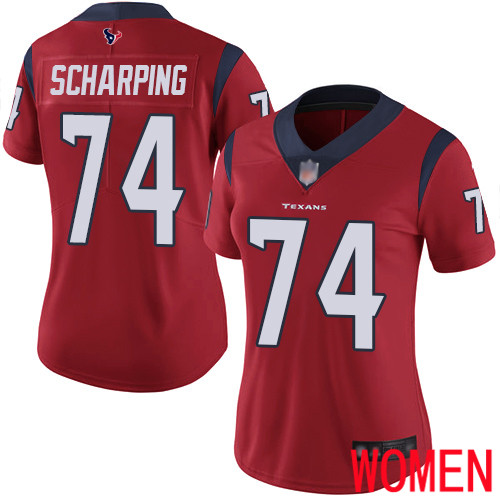 Houston Texans Limited Red Women Max Scharping Alternate Jersey NFL Football 74 Vapor Untouchable